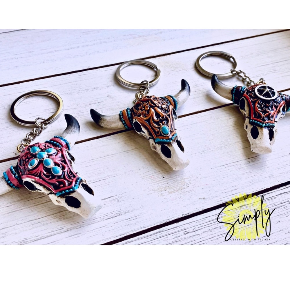 OUT OF STOCK Resin Cattle Skull Key Chain